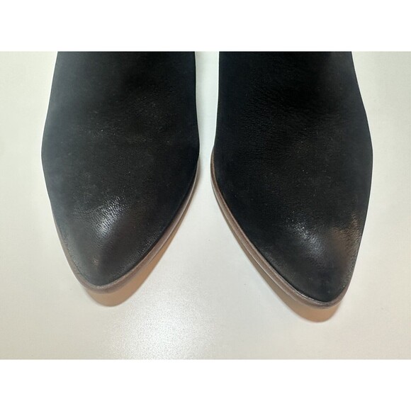 Frye Black Ankle Boots with Brown Heel - Picture 5 of 11